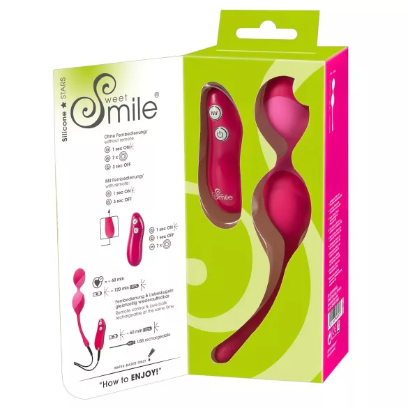 SMILE - œuf vibrant télécommandé - 82g - rose