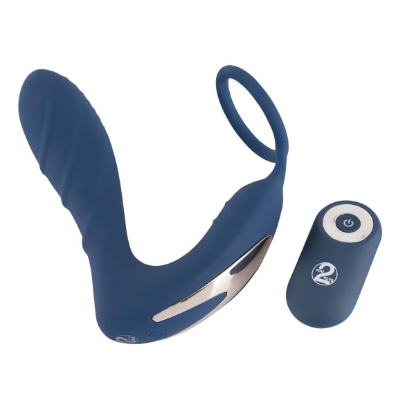 Plug Prostatique You2Toys - Vibreur Anal avec Anneau Pénien (Bleu)
