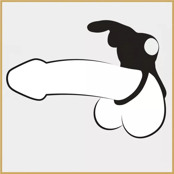 Happyrabbit - anneau pénis et testicules vibrant étanche - rechargeable noir