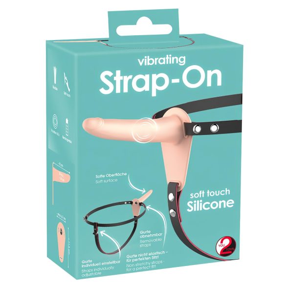 You2Toys - Strap-On - vibromasseur rechargeable à harnais (naturel)