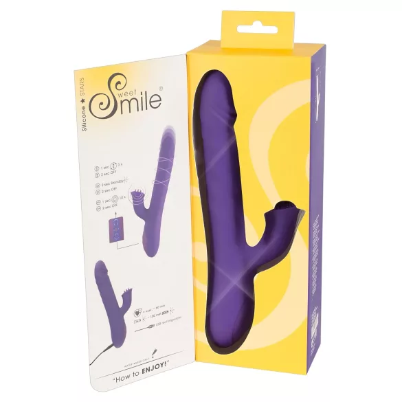 Smile Pearl - vibromasseur perlé à mouvements - silicone violet
