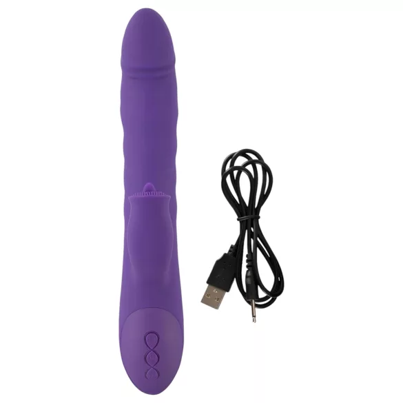 Smile Pearl - vibromasseur perlé à mouvements - silicone violet
