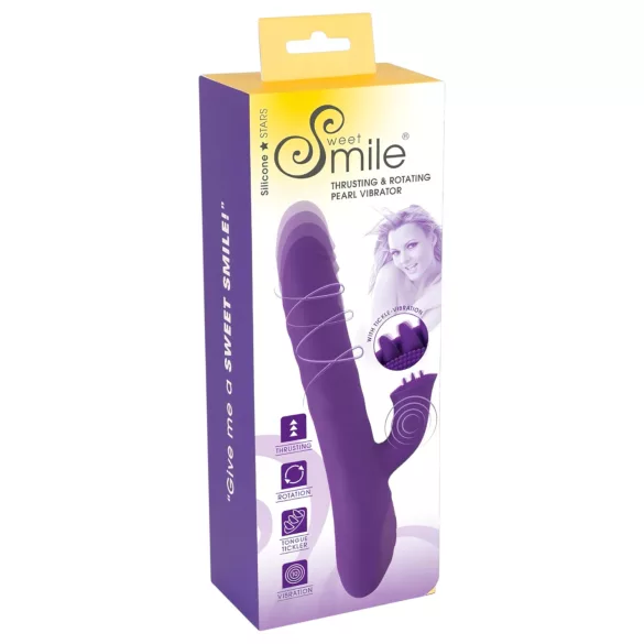 Smile Pearl - vibromasseur perlé à mouvements - silicone violet