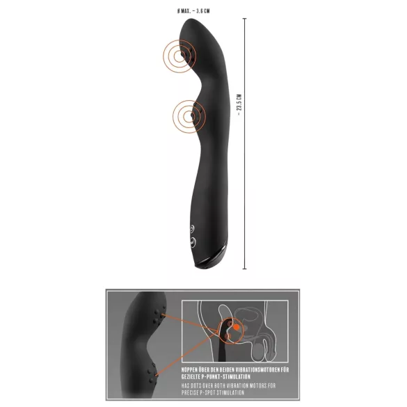 Rebel P-Spot - stimulateur prostate double moteur - silicone noir