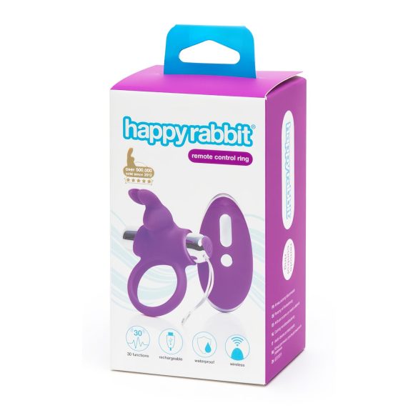 Happyrabbit - anneau pénien vibrant sans fil (violet-argent)
