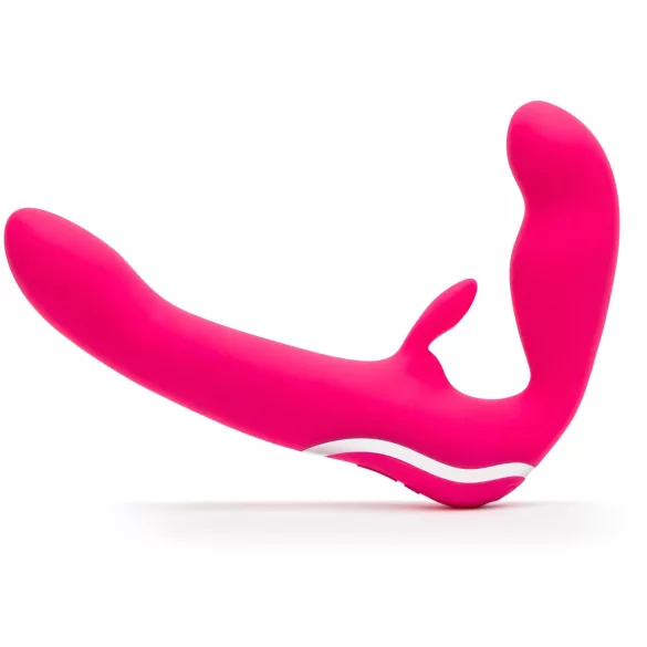 Happyrabbit - gode ceinture sans harnais vibrant - silicone rose