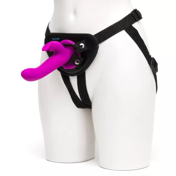 Happyrabbit Strap-On - harnais vibrant lapin avec stimulateur clitoridien (violet)