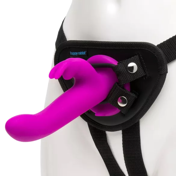 Happyrabbit Strap-On - harnais vibrant lapin avec stimulateur clitoridien (violet)