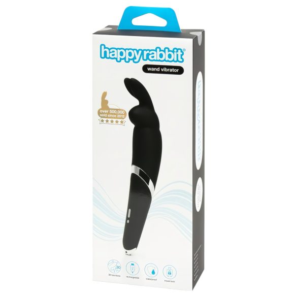 Happyrabbit Wand - vibromasseur noir rechargeable