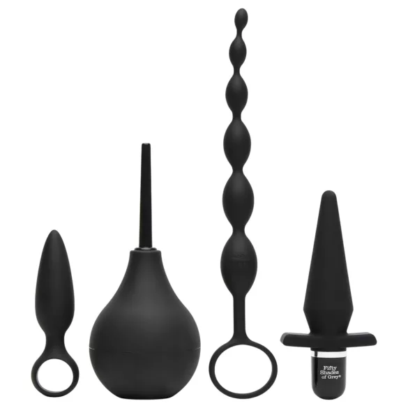Fifty Shades of Grey - coffret anal 4 en 1 - silicone noir
