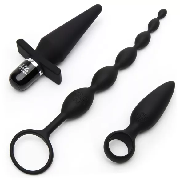 Fifty Shades of Grey - coffret anal 4 en 1 - silicone noir