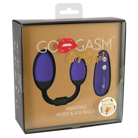 GoGasm Pussy & Ass - duo d’œufs vibrants (violet-noir)
