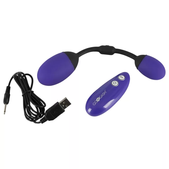 GoGasm - Œuf vibrant double stimulation vagin et anus - silicone violet/noir