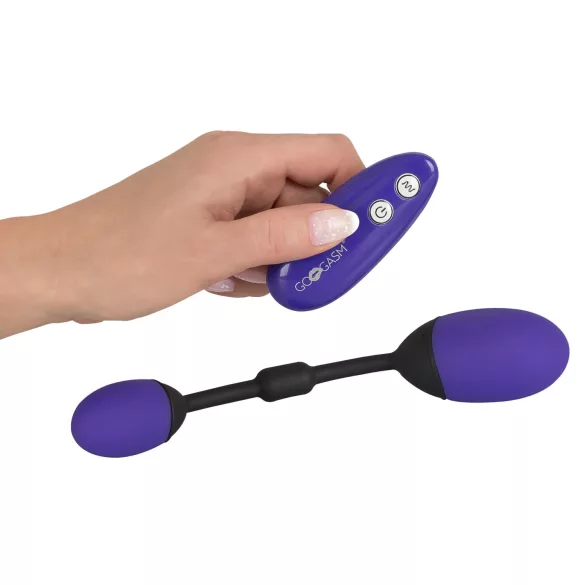 GoGasm - Œuf vibrant double stimulation vagin et anus - silicone violet/noir