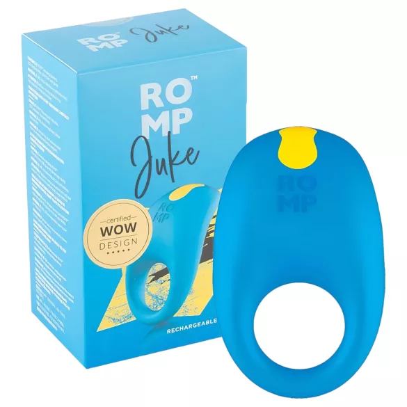 ROMP Juke - anneau pénien vibrant étanche - bleu