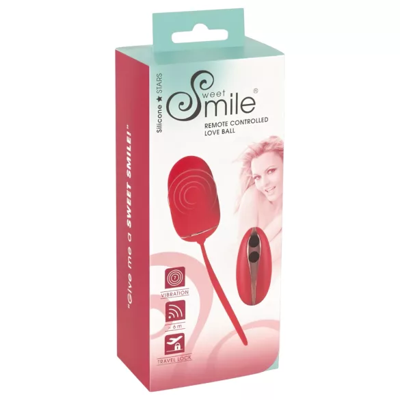 SMILE - œuf vibrant sans fil rechargeable - rouge