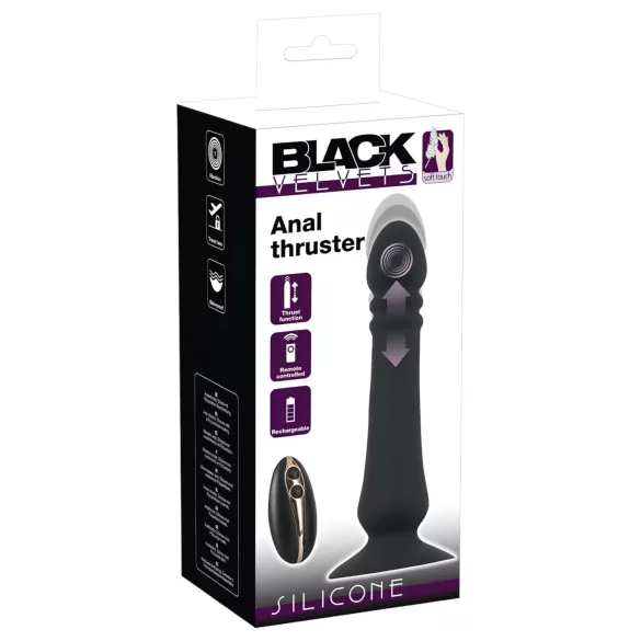 Black Velvets - stimulateur anal à piston rechargeable - silicone noir