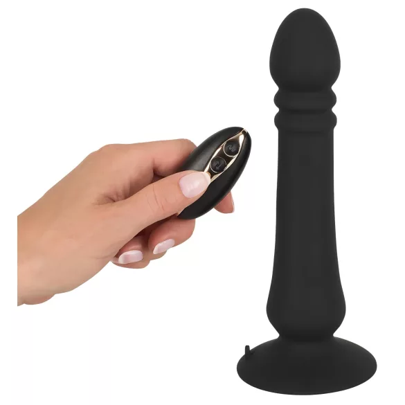 Black Velvets - stimulateur anal à piston rechargeable - silicone noir
