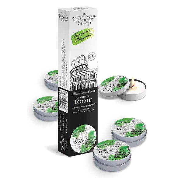 Bougie de massage Petits Joujoux Rome - pamplemousse-bergamote 5x43ml