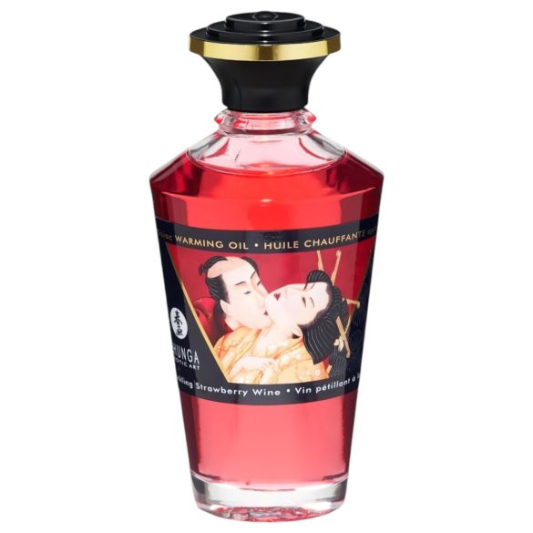 Shunga - Huile de Massage Chauffante - Champagne-Fraise (100ml)