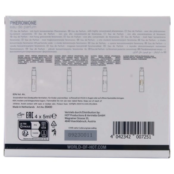HOT - coffret parfum aux phéromones femme - lot de 4x5ml
