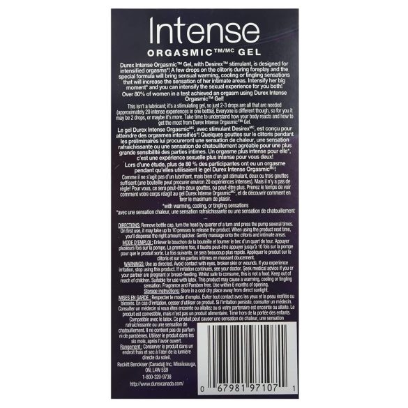 Durex Intense - gel stimulant intime pour femme - 10ml