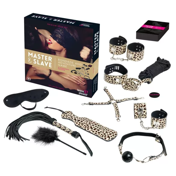 Master & Slave - Kit bondage - accessoire jeu de contrainte - marron noir