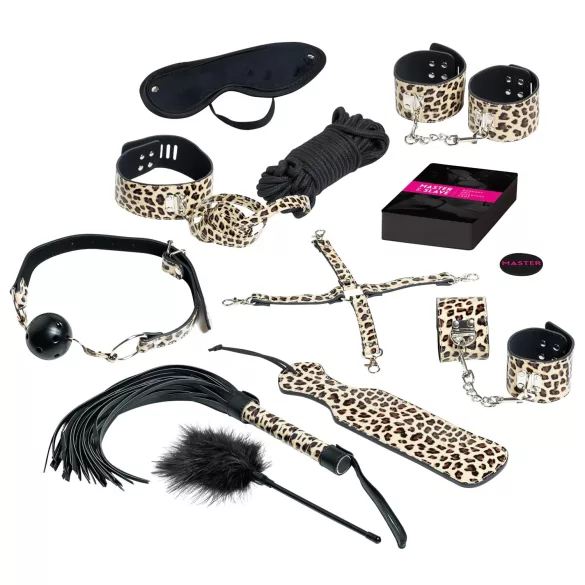 Master & Slave - Kit bondage - accessoire jeu de contrainte - marron noir