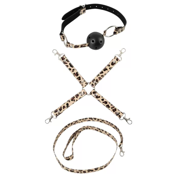 Master & Slave - Kit bondage - accessoire jeu de contrainte - marron noir