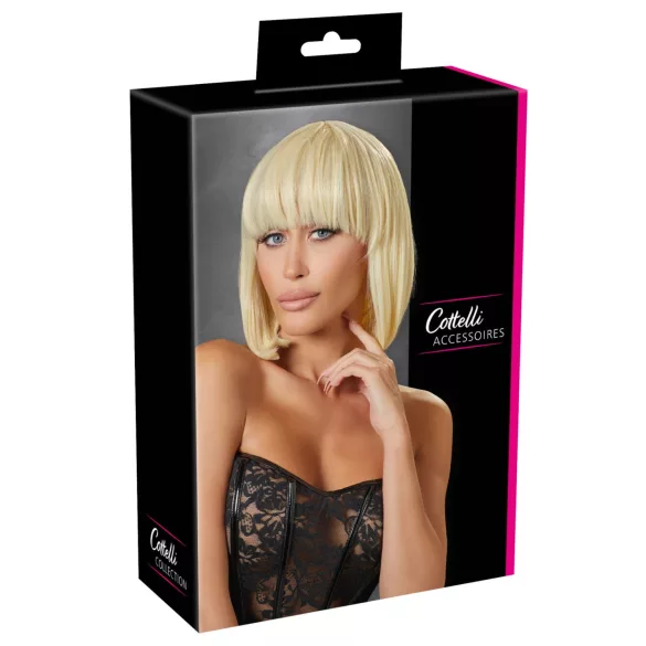 Cottelli - perruque bob mi-longue à frange - blonde