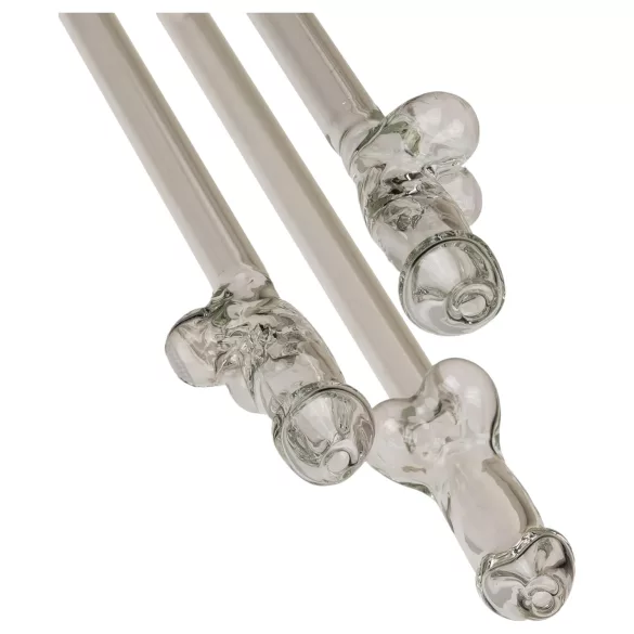 Straw Willy - paille en forme de pénis - verre transparent - lot de 4