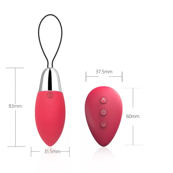 Cotoxo Fire 2 - œuf vibrant télécommandé - silicone rouge