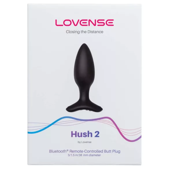 Lovense Hush 2 S - Plug anal vibrant contrôlable par application (38 mm, noir)