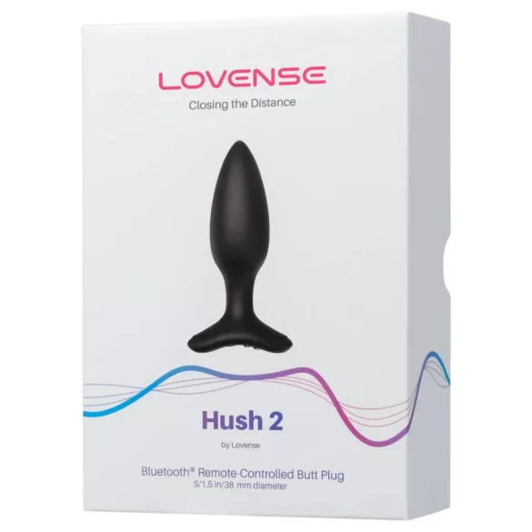 Lovense Hush 2 S - Plug anal vibrant contrôlable par application (38 mm, noir)