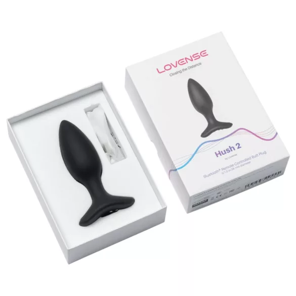 Lovense Hush 2 S - Plug anal vibrant contrôlable par application (38 mm, noir)