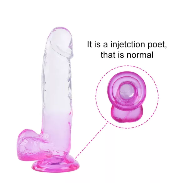 Sunfo - gode ceinture ventouse avec testicules - 22cm - transparent violet