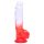 Sunfo - godemiché ventouse avec testicules - 21cm (transparent-rouge)
