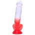 Sunfo - godemiché ventouse avec testicules - 21cm (transparent-rouge)