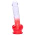 Sunfo - godemiché ventouse avec testicules - 21cm (transparent-rouge)