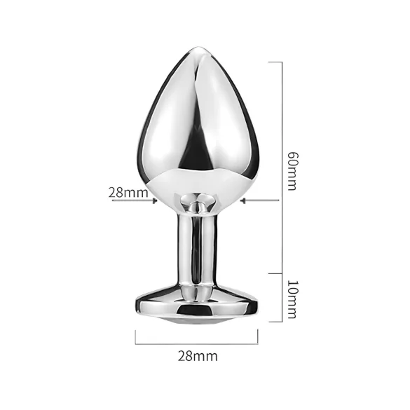 Sunfo - plug anal en métal - pierre violette - argenté