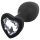 Sunfo - Plug anal silicone coeur pierre noir-blanc