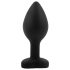 Sunfo - Plug anal silicone coeur pierre noir-blanc
