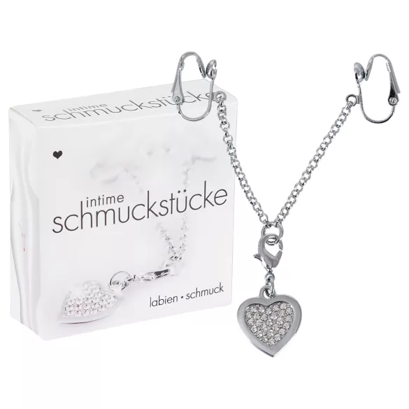 Bijoux Indiscrets - bijou intime strass cœur - argenté