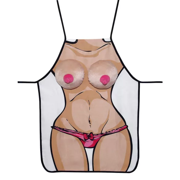 Tablier de cuisine cadeau érotique (avec seins en peluche)