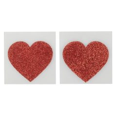Autocollant brillant pour seins - cœur