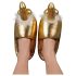 Chaussons dorés fantaisie - pénis