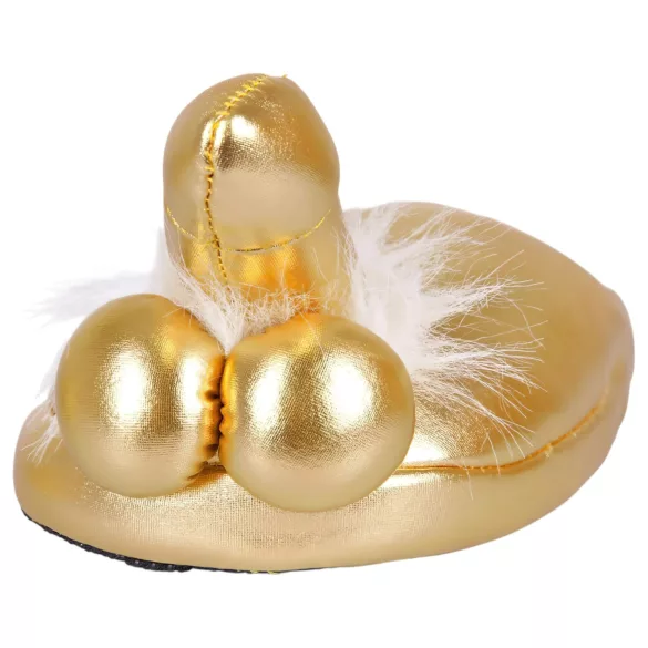 Péniszes papucs - pantoufles pénis - humour adulte - doré
