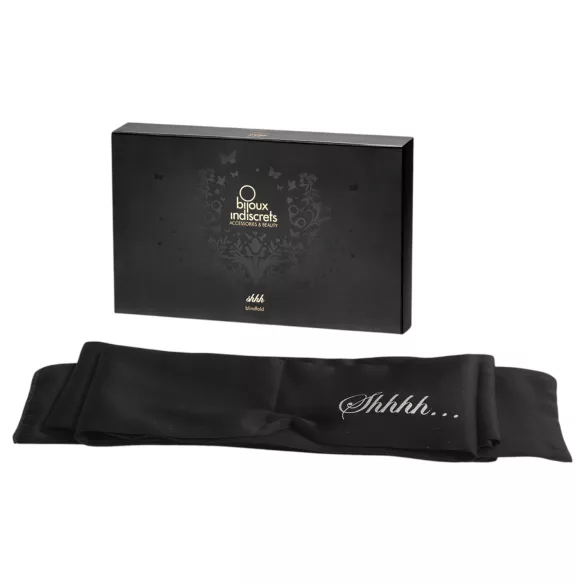 Bijoux Indiscrets Shhh Blindfold - écharpe de bondage en satin premium (noir)