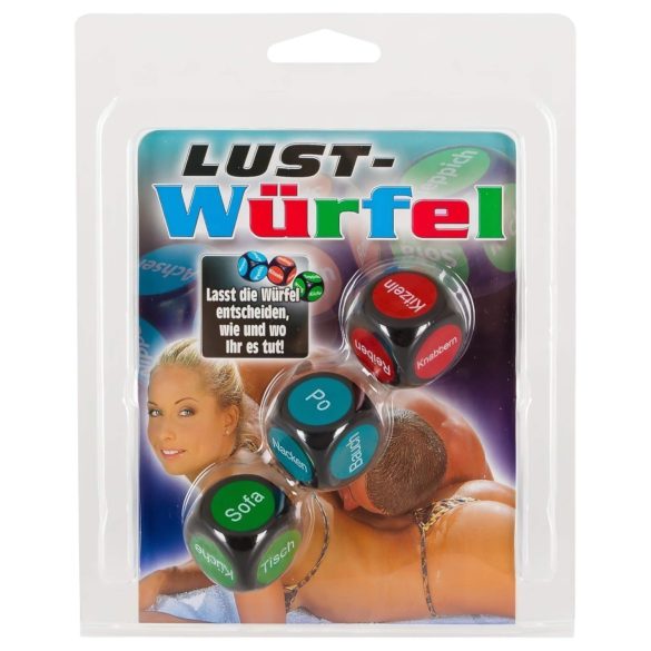 Dé noir érotique - allemand (3 pièces)