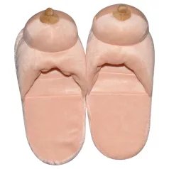Chaussons en peluche naturels - en forme de sein (42-44)